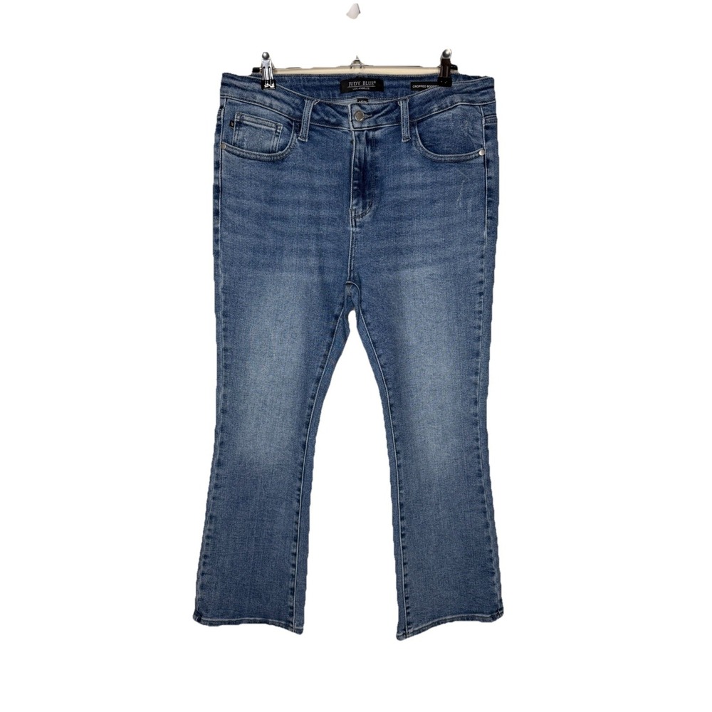 Judy Blue Boot Cut Crop Stretch‎ Womens Blue Jeans Size 13/31
